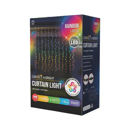 LED Curtain Lights Rainbow Color available in 2 sizes - 1.8 meter.