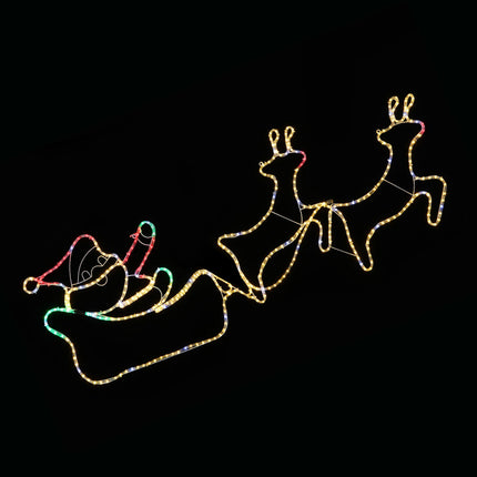 LED Ropelight Double Reindeer Sleigh Twinkle Lights.