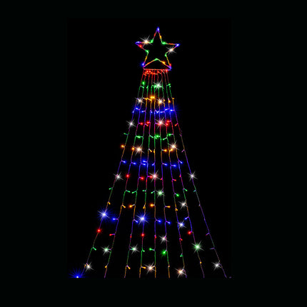 LED Garden Star Cascade 3.5m Multi-Color Lights.