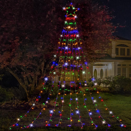 LED Garden Star Cascade 3.5m Multi-Color Lights.