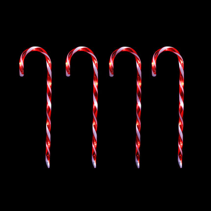 LED Timer Candy Cane Stakes Battery Operated 4pk 58cm.