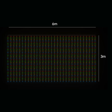 LED Curtain Lights 6mx3m 600 Multi-Color.