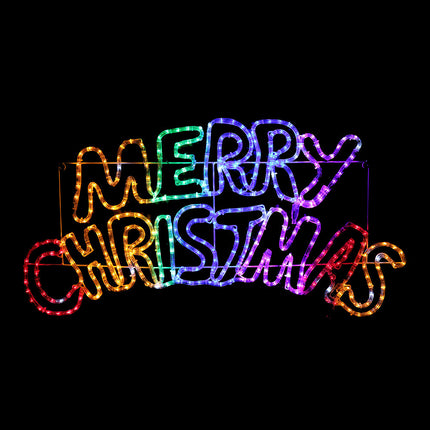 LED Merry Christmas Ropelight Rainbow 100cm.
