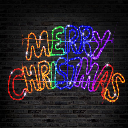 LED Merry Christmas Ropelight Rainbow 100cm.