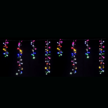 LED Dancing Cluster Icicles 9m Available in 2 Options - Multicolor (6 Colors).
