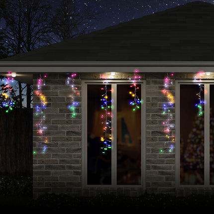 LED Dancing Cluster Icicles 9m Available in 2 Options - Multicolor (6 Colors).
