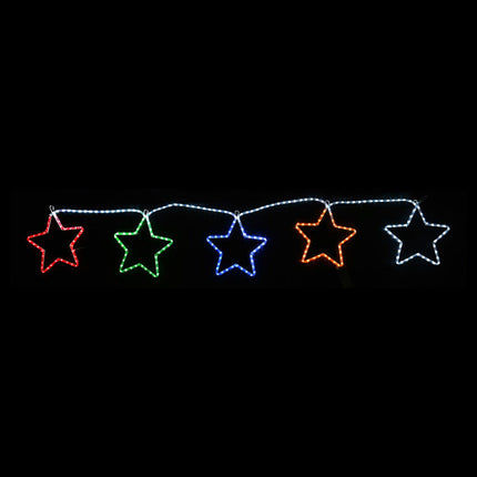 LED Ropelight 5 Stars Chain available in 2 Colors - Multicolor.
