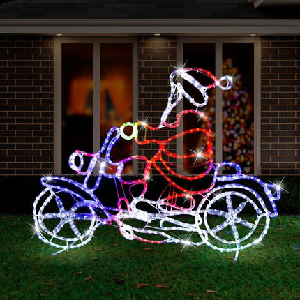 LED Ropelight Motorbike Crew Santa.