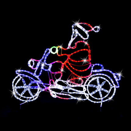 LED Ropelight Motorbike Crew Santa.