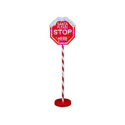 LED Stop Here Sign Multi 100cm Adjustable Height.