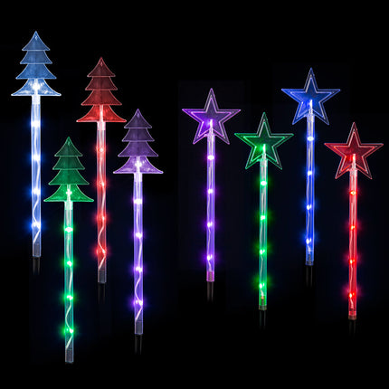 LED Lightshow Star Path Lights 4 pieces Remote Controlled - Stars.