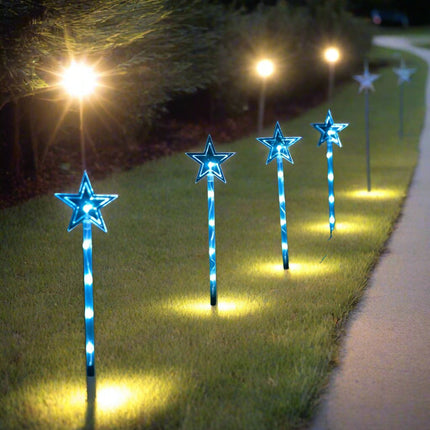 LED Lightshow Star Path Lights 4 pieces Remote Controlled - Stars.