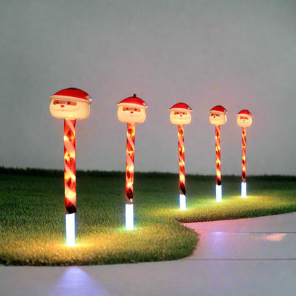 LED Candy Path Lights 5pk Santa or Snowflake - Snowflake.