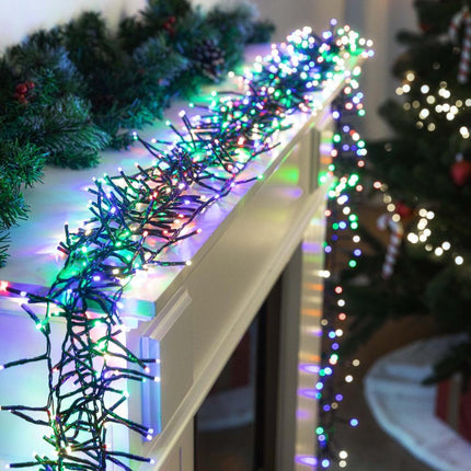 Battery Operated LED Cluster Lights – 200 LEDs, Multicolor or Warm White - Multicolor.