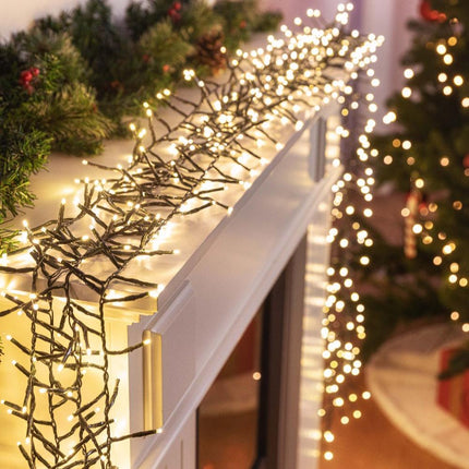 Battery Operated LED Cluster Lights – 200 LEDs, Multicolor or Warm White - Multicolor.