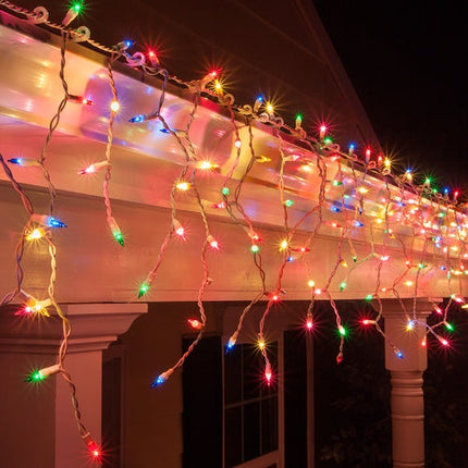 Battery Operated 300 LED Timer Icicle Lights – 11.8m x 48cm, available in 2 Colors - Cool White.