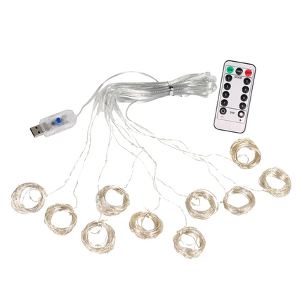 Christmas Lights Curtain Garland.