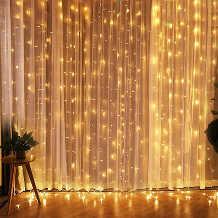 Christmas Lights Curtain Garland.