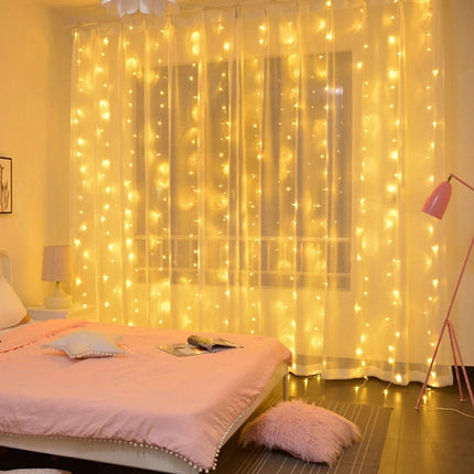 Christmas Lights Curtain Garland.
