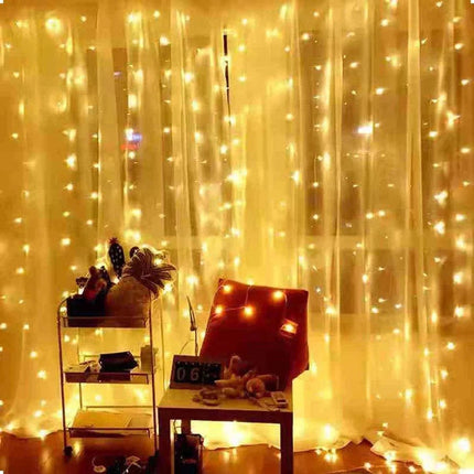 Christmas Lights Curtain Garland.