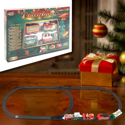 Realistic Christmas Electric Train Set.
