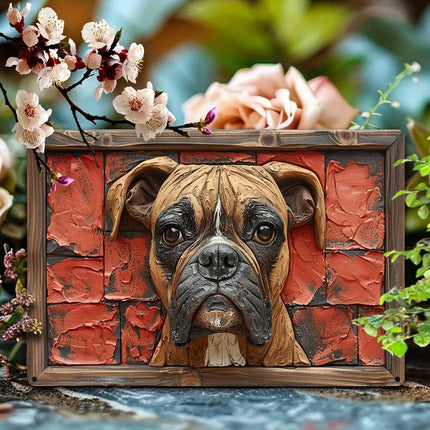 NNEOBA Boxer Dog Aluminum Wall Art - 12x16in Decorative Print.