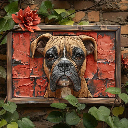NNEOBA Boxer Dog Aluminum Wall Art - 12x16in Decorative Print.
