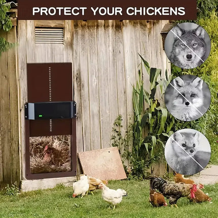 NNETM PCS Automatic Chicken House Coop Door Light-Sensitive Night And Morning Delay Auto Guard Door Opening For Chickens.