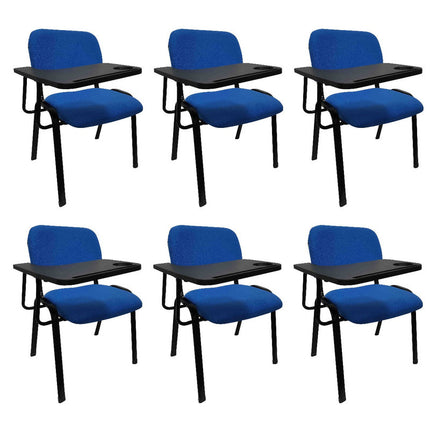 NNECN Lecture Chair with Table Top for Classroom Lecture Training Conference (Set of 6-Blue).