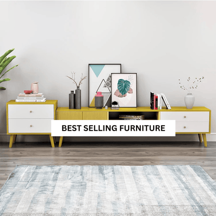 NNECN Modern TV Stand Side table & Coffee Table package for Living Room.