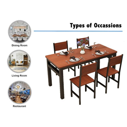 NNECN Wood & Steel Dining Set (Oak & Black).