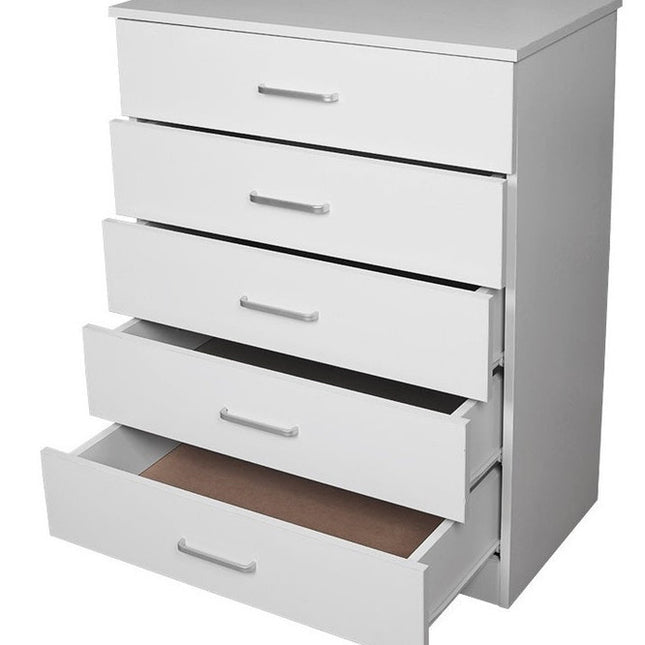 NNECN Classic Elegance: Five-Drawer Chest for Organized Living.