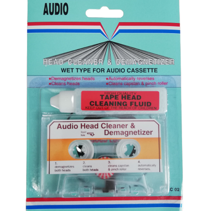 Audio Cassette Head Cleaner with Demagnetizer & Cleaning Fluid KC-02.