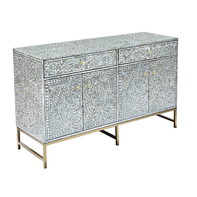 MOTHER OF PEARL HAND MADE SWISH SIDEBOARD.