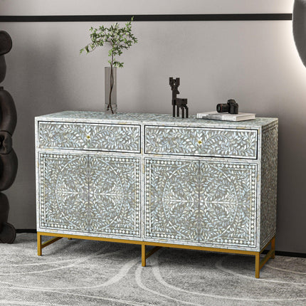 MOTHER OF PEARL HAND MADE SWISH SIDEBOARD.