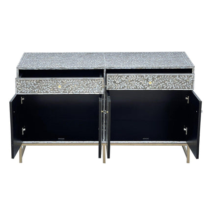 MOTHER OF PEARL HAND MADE SWISH SIDEBOARD.