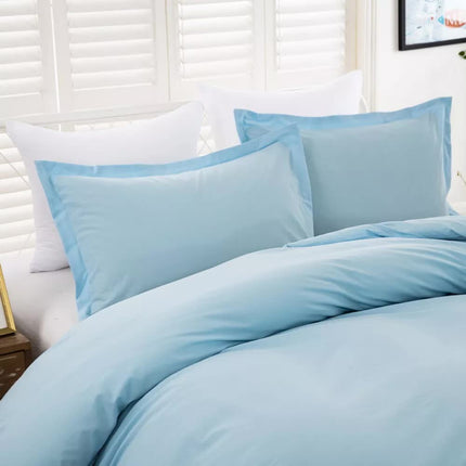 100% cotton Premium Doona Duvet Quilt Cover Set with Soft Pillowcases - Aqua-Double.