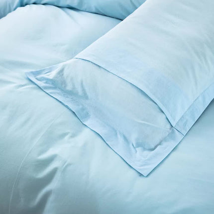 100% cotton Premium Doona Duvet Quilt Cover Set with Soft Pillowcases - Aqua-Double.