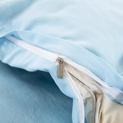 100% cotton Premium Doona Duvet Quilt Cover Set with Soft Pillowcases - Aqua-Double.