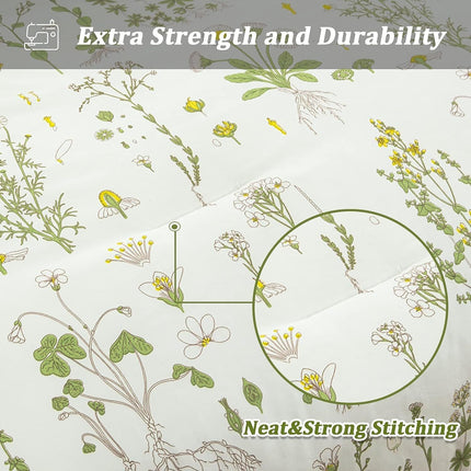 Vintage Delicate green bloom 3 Pc Comforter & Pillow Cover Set.