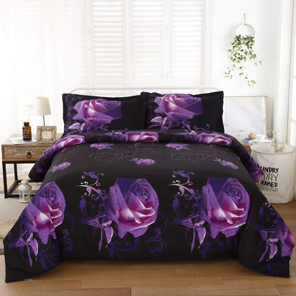 Rose Golden Hour Comforter Set – Aesthetic 3‑Piece Bedroom Mood.
