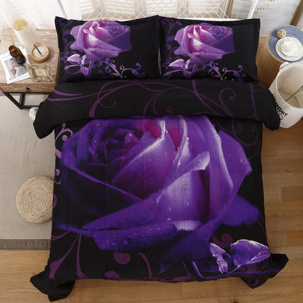 Rose Golden Hour Comforter Set – Aesthetic 3‑Piece Bedroom Mood.