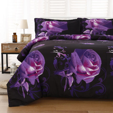 Rose Golden Hour Comforter Set – Aesthetic 3‑Piece Bedroom Mood.