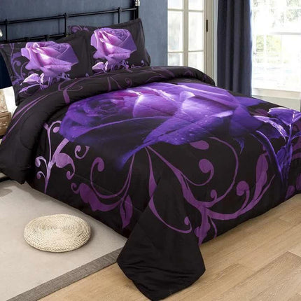 Rose Golden Hour Comforter Set – Aesthetic 3‑Piece Bedroom Mood.