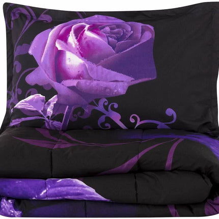 Rose Golden Hour Comforter Set – Aesthetic 3‑Piece Bedroom Mood.