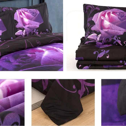 Rose Golden Hour Comforter Set – Aesthetic 3‑Piece Bedroom Mood.