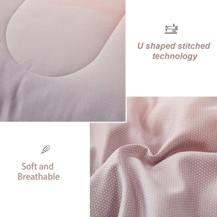 Girls Comforter Set, King Size, Ombre Blue Pink Rainbow 3-Piece Bedding Collection.