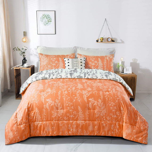 Charming Autumn Warm oranage 3 Pc Comforter & Pillow Cover Set.