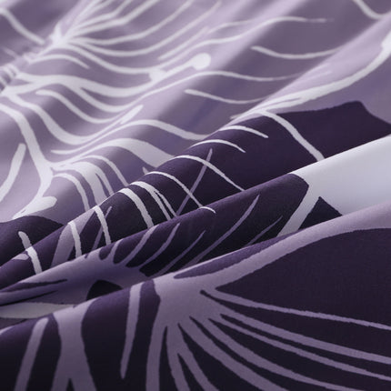 King Comforter Set, Dark Purple Floral 3-Piece Bedding, Soft Microfiber for All Seasons.