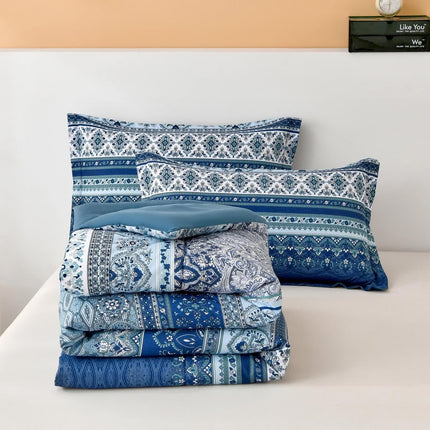 Boho Vibes blue Bedding Set – 3‑Piece Comforter & Pillow Covers.